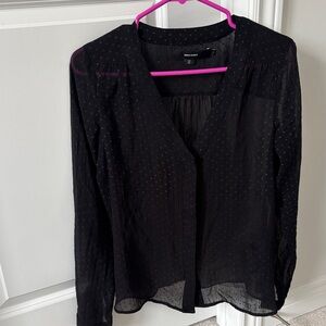 Vero Moda Black Sheer Polka Dot Blouse
